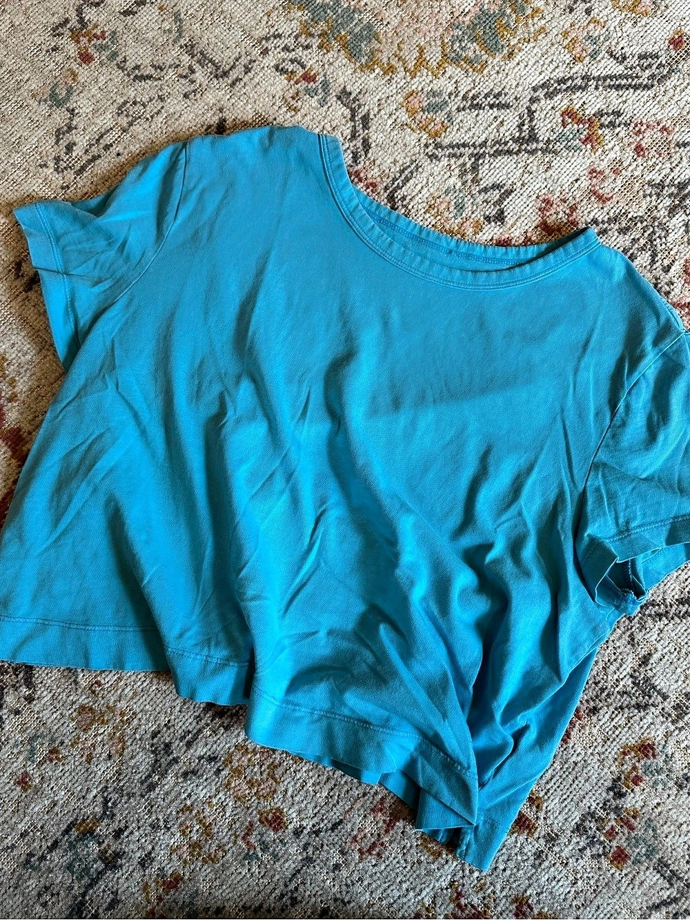 Gap Vintage Cropped Tee Short Sleeve Blue
